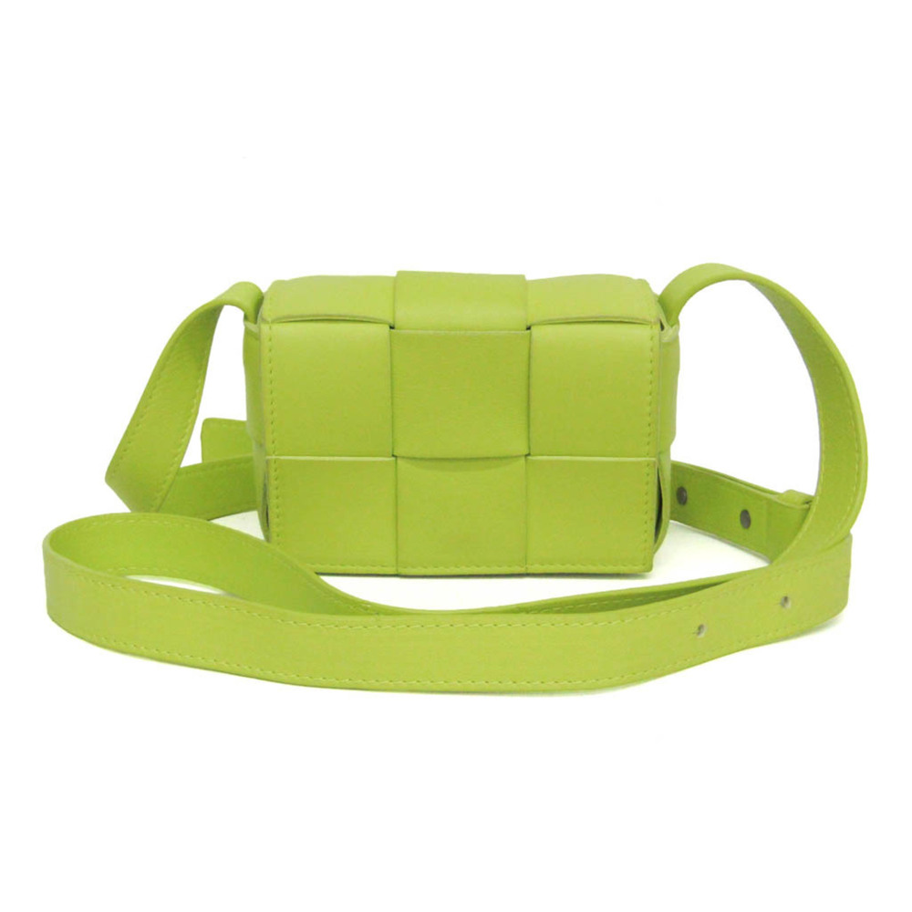 BOTTEGA VENETA Green Leather Intrecciato Shoulder Bag